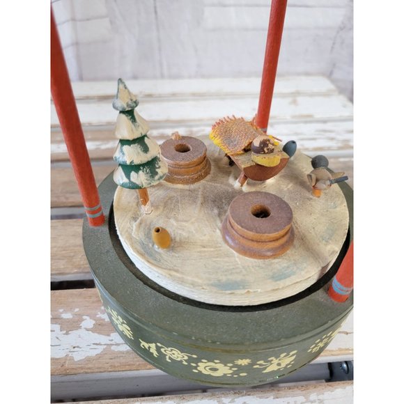 Thorens Jesus musical box vintage Joy to the world moving animated wooden antiqu - Picture 4 of 7